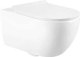 Mexen Carmen 2.0 Rimless Toilet Bowl with Slim Soft-Close Seat, Duroplast, Glossy White - 3088L4000
