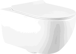 Mexen Carmen Rimless WC Bowl with Slim Soft-Close Seat, Duroplast, Glossy White - 3088L4000