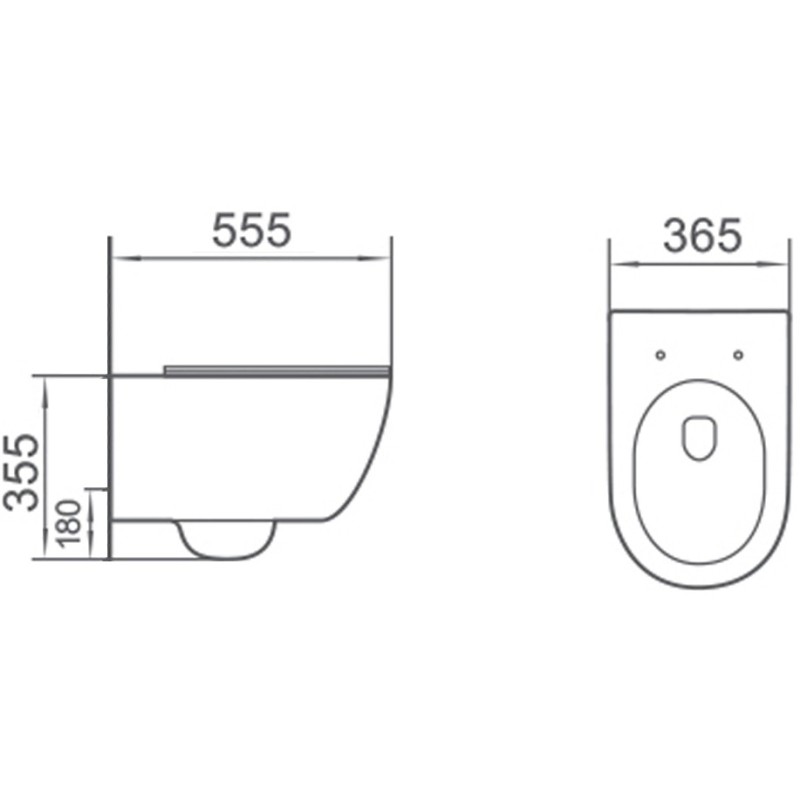 Mexen Carmen Rimless Tornado toilet bowl with slim soft-close seat, duroplast, white gloss - 3088L4000T