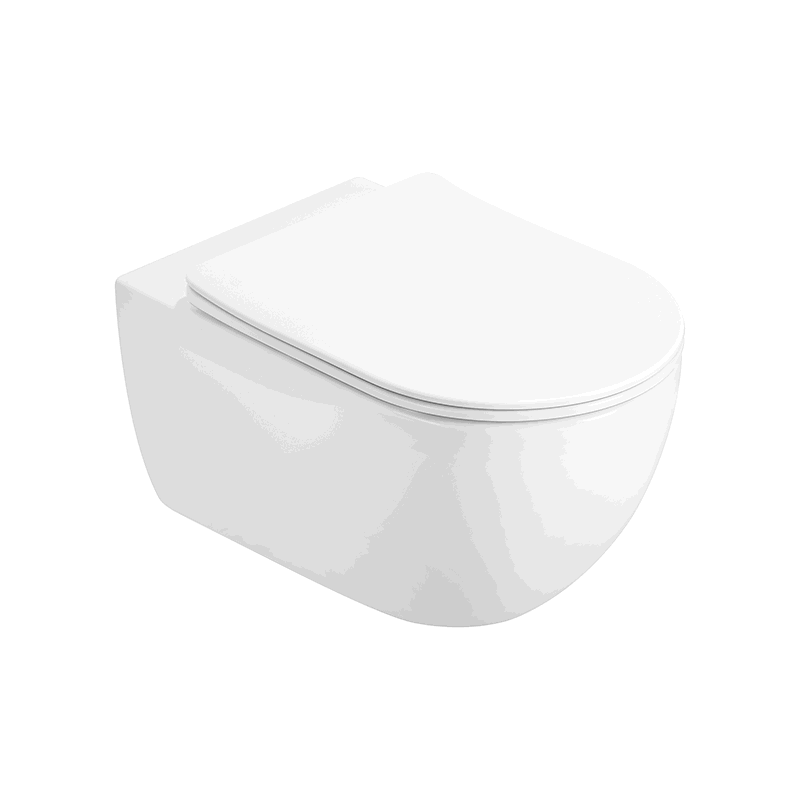 Mexen Carmen Rimless Tornado WC Bowl with Slim Soft-Close Seat, Duroplast, Glossy White - 3088L4000T