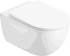 Mexen Carmen Rimless Tornado WC Bowl with Slim Soft-Close Seat, Duroplast, Glossy White - 3088L4000T