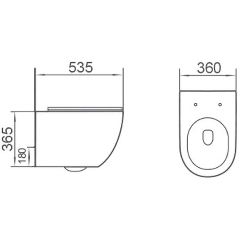 Mexen Lena Rimless WC Bowl with Soft-Close Slim Seat, Duroplast, Glossy White - 3022L4000