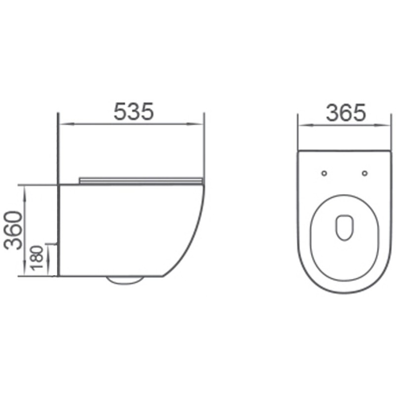 Mexen Lena 2.0 Rimless Tornado toilet bowl with soft-close slim seat, duroplast, glossy white - 3022L4000T