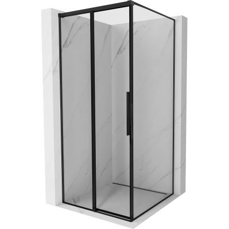 Mexen Rox sliding shower enclosure left 110 x 110 cm, black frame, black - 8C2-110-110-70-70-L