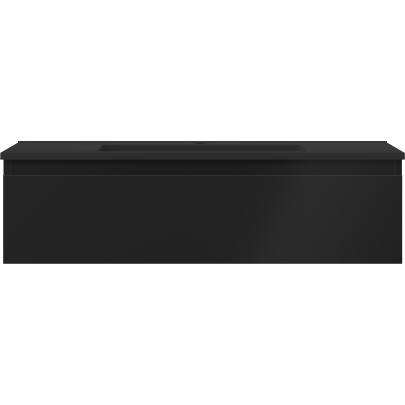 Mexen Orio bathroom cabinet 90 cm with Otis sink, 1 drawer, black matte - 91A10-09023-1-BF71-W18M71