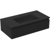 Mexen Orio bathroom cabinet 90 cm with Otis sink, 1 drawer, black matte - 91A10-09023-1-BF71-W18M71