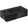 Mexen Orio 90 cm Bathroom Cabinet with Otis Sink, 1 Drawer, Black Gloss/Matte Black - 91A10-09023-1-BF70-W18M71