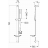 Mexen DB72 sliding shower set, Black - 785724584-70