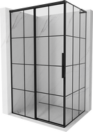 Mexen Rox L Sliding Shower Enclosure Left 120 x 75 cm, Black Grid, Black - 8C2L-120-075-70-77-L