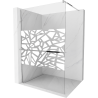 Mexen Kioto+ shower wall with shelf Walk-in 120 x 200 cm, white pattern, chrome - 800-120-121-01-85