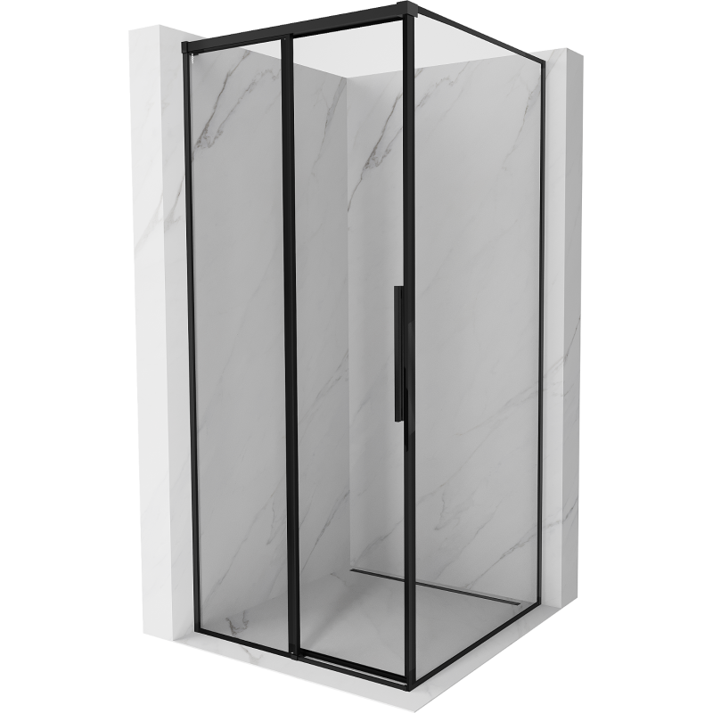 Mexen Rox sliding shower enclosure left 120 x 120 cm, black frame, black - 8C2-120-120-70-70-L