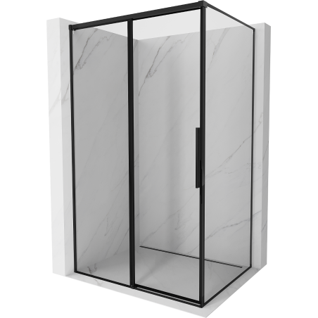 Mexen Rox Sliding Shower Enclosure Left 150 x 120 cm, Black Frame, Black - 8C2-150-120-70-70-L