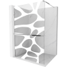 Mexen Kioto+ 100 x 200 cm Walk-in shower wall with shelf, white wave, chrome - 800-100-121-01-97