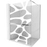 Mexen Kioto+ shower screen with a shelf and rail 120 x 200 cm, White pattern 8 mm, Chrome - 800-120-121-01-97