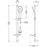 Mexen DB73 sliding shower set, Chrome - 785734584-00