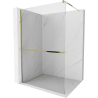 Mexen Kioto+ shower screen with a shelf and rail 70 x 200 cm, Transparent 8 mm, Gold - 800-070-121-50-00