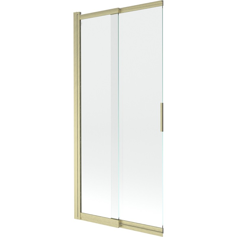 Mexen Fox 2-panel Sliding Shower Screen 85 x 150 cm, Transparent, Brushed Gold - 891-085-002-55-00