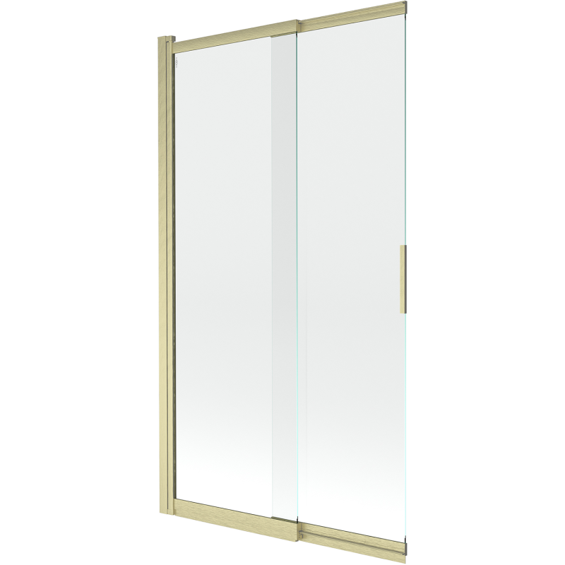 Mexen Fox 2-leaf sliding bath screen 100 x 150 cm, transparent, brushed gold - 891-100-002-55-00
