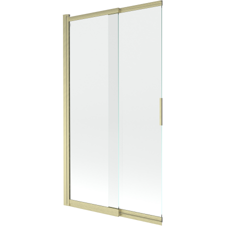 Mexen Fox 2-leaf sliding bath screen 100 x 150 cm, transparent, brushed gold - 891-100-002-55-00
