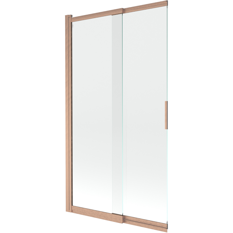 Mexen Fox 2-wing sliding bath screen 100 x 150 cm, transparent, brushed copper - 891-100-002-65-00