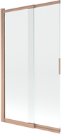 Mexen Fox shower screen 2-wing sliding 100 x 150 cm, transparent, brushed copper - 891-100-002-65-00