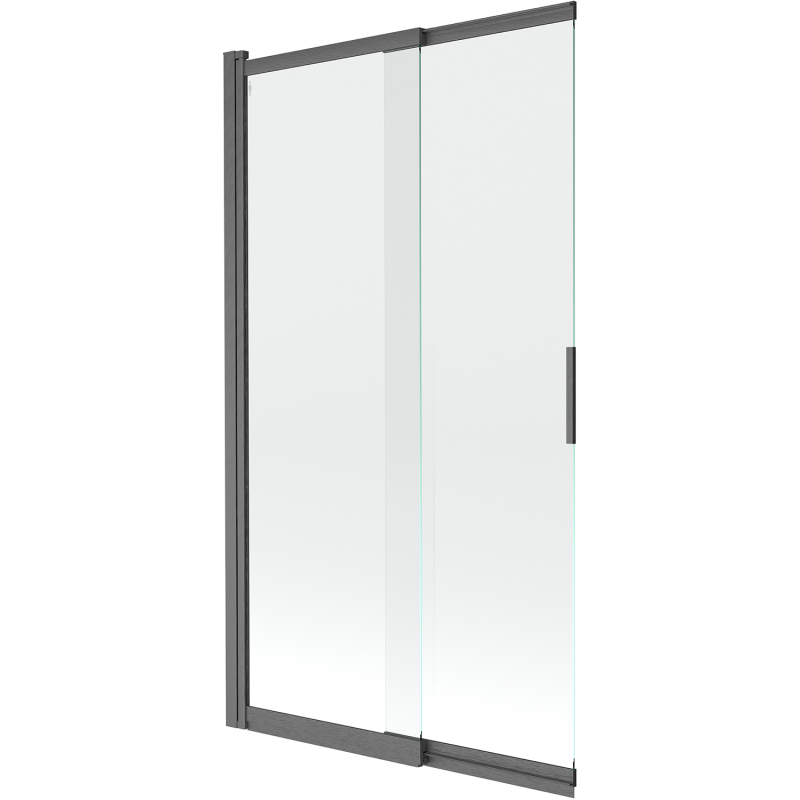 Mexen Fox Bath Screen, 2-Panel Sliding 100 x 150 cm, Transparent, Brushed Gun Gray - 891-100-002-66-00