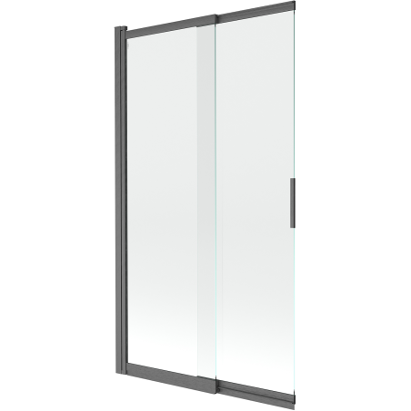 Mexen Fox Bath Screen, 2-Panel Sliding 100 x 150 cm, Transparent, Brushed Gun Gray - 891-100-002-66-00