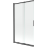 Mexen Fox Bath Screen, 2-Panel Sliding 100 x 150 cm, Transparent, Brushed Gun Gray - 891-100-002-66-00