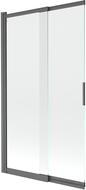 Mexen Fox Bath Screen, 2-Panel Sliding 100 x 150 cm, Transparent, Brushed Gun Gray - 891-100-002-66-00