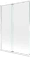 Mexen Fox 2-wing sliding shower screen 120 x 150 cm, transparent, white - 891-120-002-20-00