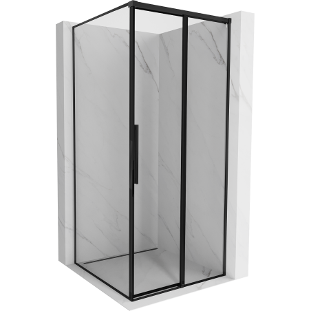 Mexen Rox Sliding Shower Enclosure Right 90 x 90 cm, Black Frame, Black - 8C2-090-090-70-70-P