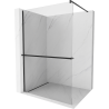 Mexen Kioto+ shower screen with a shelf and rail 100 x 200 cm, Transparent 8 mm, Black - 800-100-121-70-00
