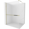 Mexen Kioto+ shower screen with a shelf and rail 80 x 200 cm, Frosted 8 mm, Gold - 800-080-121-50-30