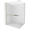 Mexen Kioto+ shower wall with shelf Walk-in 110 x 200 cm, frost, gold - 800-110-121-50-30