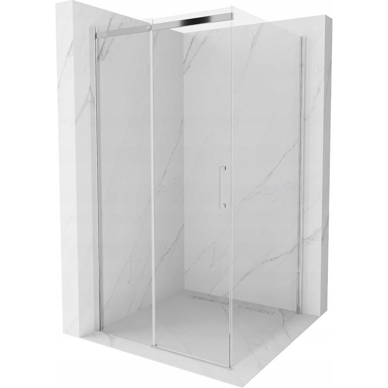 Mexen Omega extendable shower cubicle 100 x 100 cm, Transparent, Chrome - 825-100-100-01-00