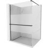 Mexen Kioto+ shower screen with a shelf and rail 90 x 200 cm, Transparent/Frosted 8 mm, Black - 800-090-121-70-35