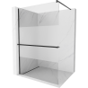 Mexen Kioto+ shower screen with a shelf and rail 110 x 200 cm, Transparent/Frosted 8 mm, Black - 800-110-121-70-35
