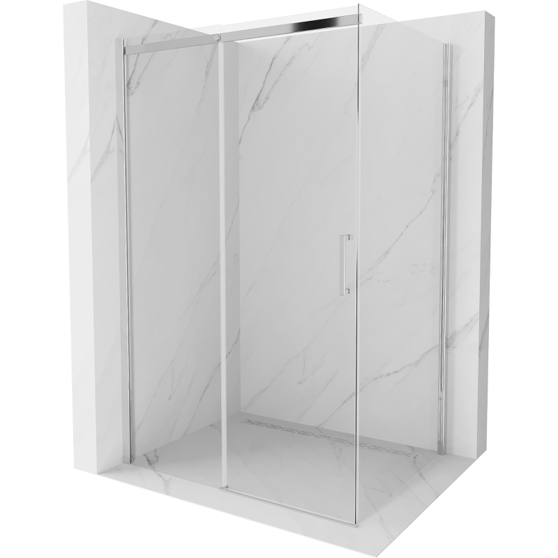 Mexen Omega extendable shower cubicle 120 x 80 cm, Transparent, Chrome - 825-120-080-01-00