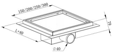 Mexen Flat-Q M13 floor drain square 12 x 12 cm, brushed gun gray - 1E10012
