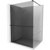 Mexen Kioto+ shower screen with a shelf and rail 80 x 200 cm, Graphite 8 mm, Black - 800-080-121-70-40