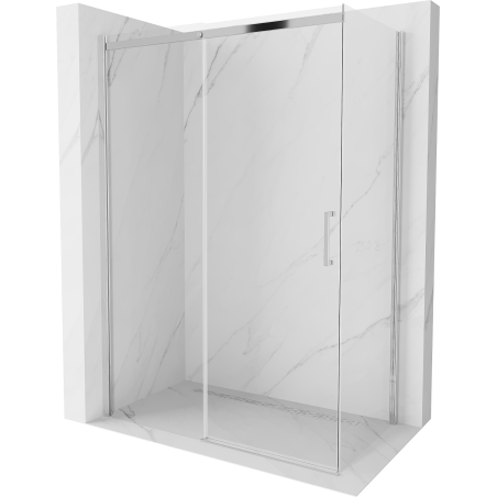 Mexen Omega extendable shower cubicle 130 x 70 cm, Transparent, Chrome - 825-130-070-01-00