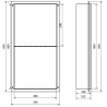 Mexen X-Wall-NR recessed shelf without flange with shelf 60 x 30 cm, brushed copper - 19C1603010S