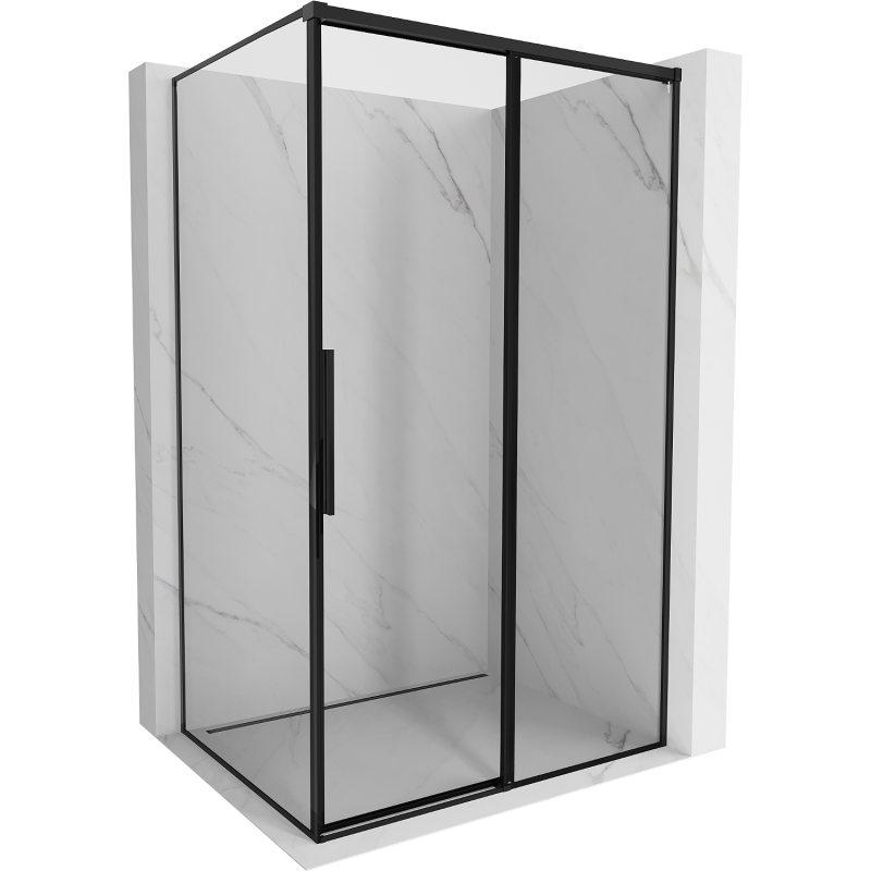 Mexen Rox sliding shower enclosure right 140 x 110 cm, black frame, black - 8C2-140-110-70-70-P