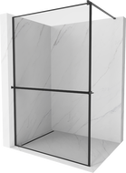 Mexen Kioto+ shower wall with shelf Walk-in 70 x 200 cm, black frame, black - 800-070-121-70-70