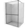 Mexen Kioto+ shower wall with shelf Walk-in 100 x 200 cm, black frame, black - 800-100-121-70-70