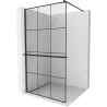 Mexen Kioto+ shower screen with shelf Walk-in 100 x 200 cm, black grid, black - 800-100-121-70-77