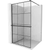 Mexen Kioto+ shower wall with shelf Walk-in 100 x 200 cm, black grid, black - 800-100-121-70-77
