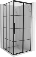 Mexen Rox L shower enclosure sliding right 90 x 90 cm, black grid, black - 8C2L-090-090-70-77-P