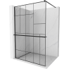 Mexen Kioto+ shower wall with shelf Walk-in 100 x 200 cm, black pattern, black - 800-100-121-70-78