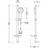 Mexen DB74 sliding shower set, Black - 785744584-70